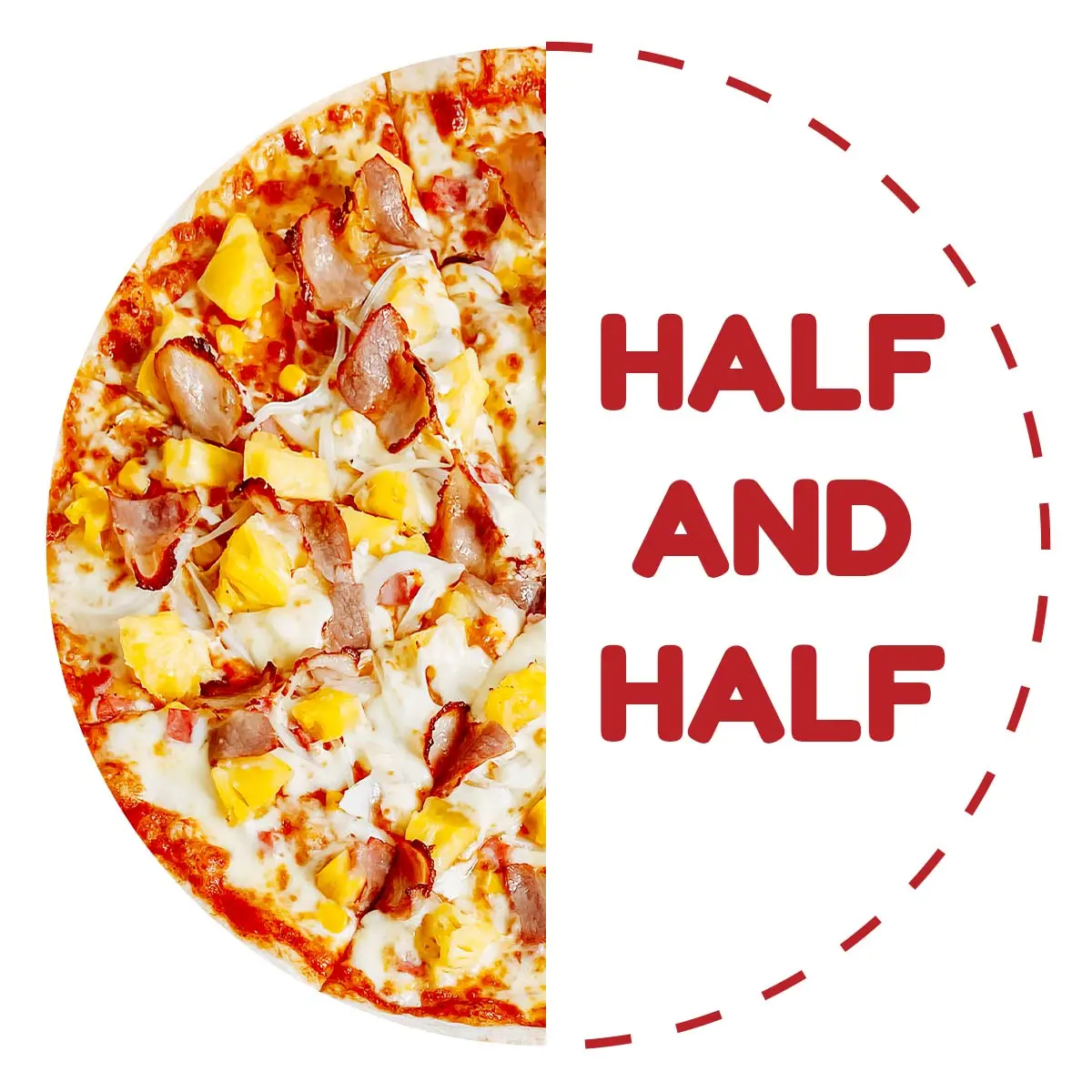 Hình ảnh Half And Half Hawaiian Pizza 