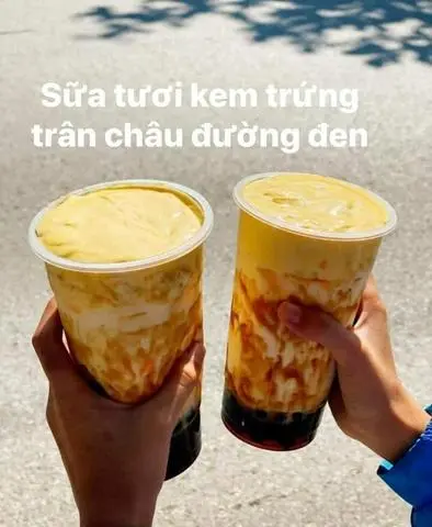 Hình ảnh Sữa Tươi Kem Trứng Đường Đen