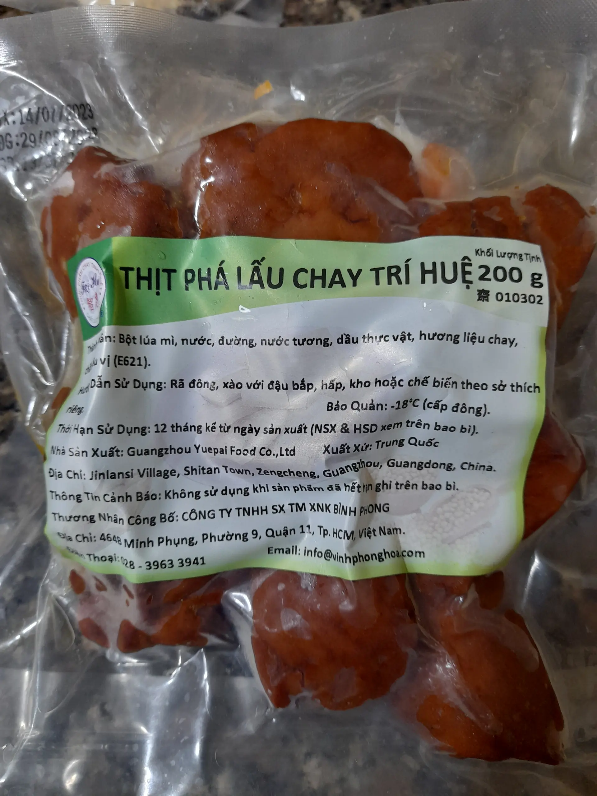 Hình ảnh Thịt phá lấu chay TRÍ HUỆ 200g
