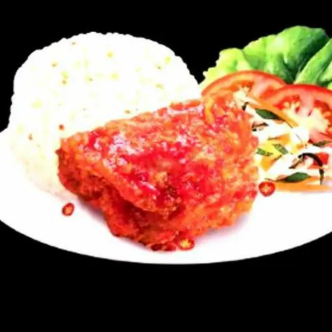 Hình ảnh Cơm gà rán sốt chua cay