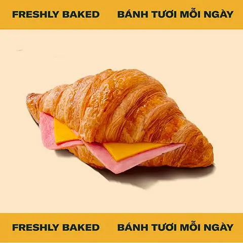 Hình ảnh Bánh Croissant Phô Mai Thịt Nguội (FB)