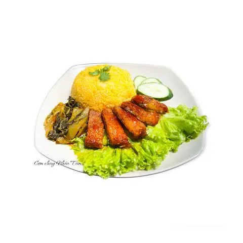 Hình ảnh Cơm chiên thịt ba chỉ ram nước mắm chay