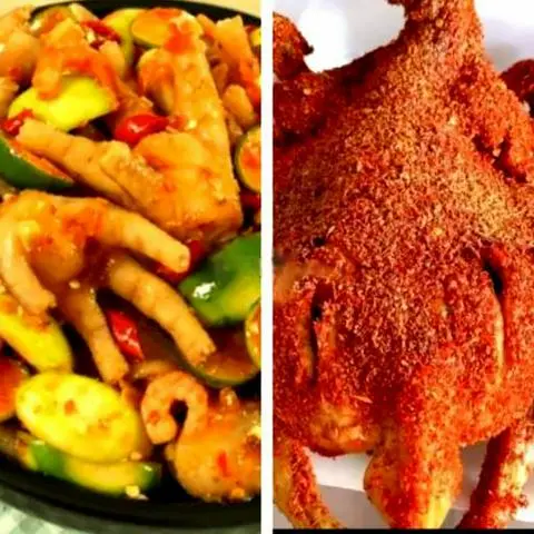 Hình ảnh 1 Gà to, 1 phần chân gà sốt thái kèm đồ chua dưa leo sốt chấm