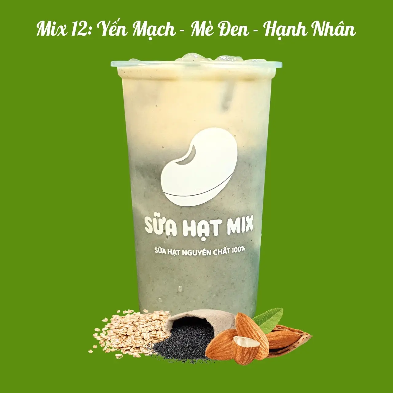 Hình ảnh Mix 12: Yến Mạch - Mè Đen - Hạnh Nhân 
