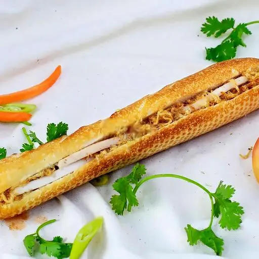 Hình ảnh Bánh mì que patê - chà bông - chả lụa 