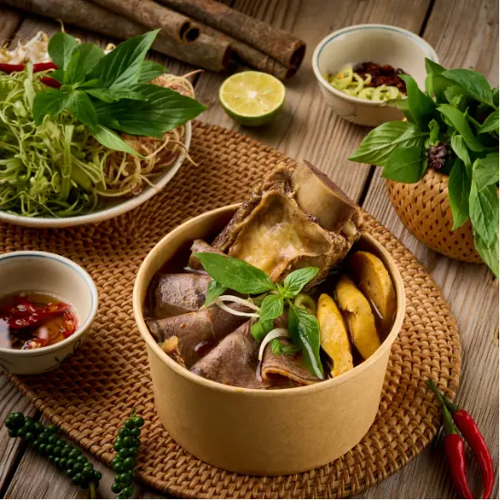 Hình ảnh Bún bò sườn bò - nạm - sườn/xí quách - chả heo - chả bò