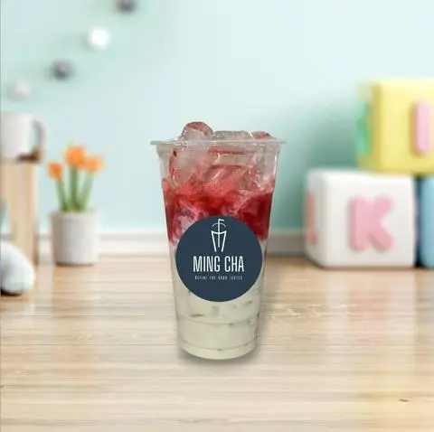 Hình ảnh Lựu Đỏ Sữa Ly Khổng Lồ 800ml