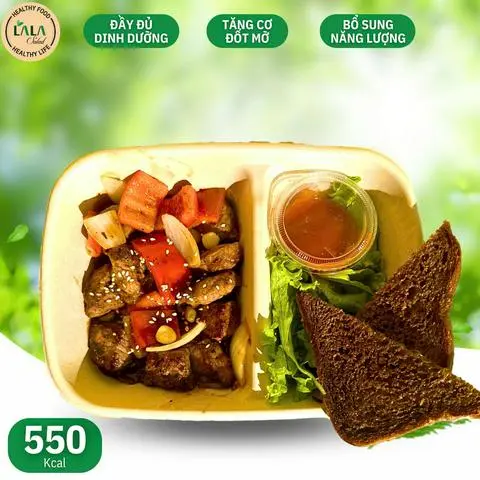 Hình ảnh Bò lúc lắc - Sanwich Nâu ( 550Kcal)