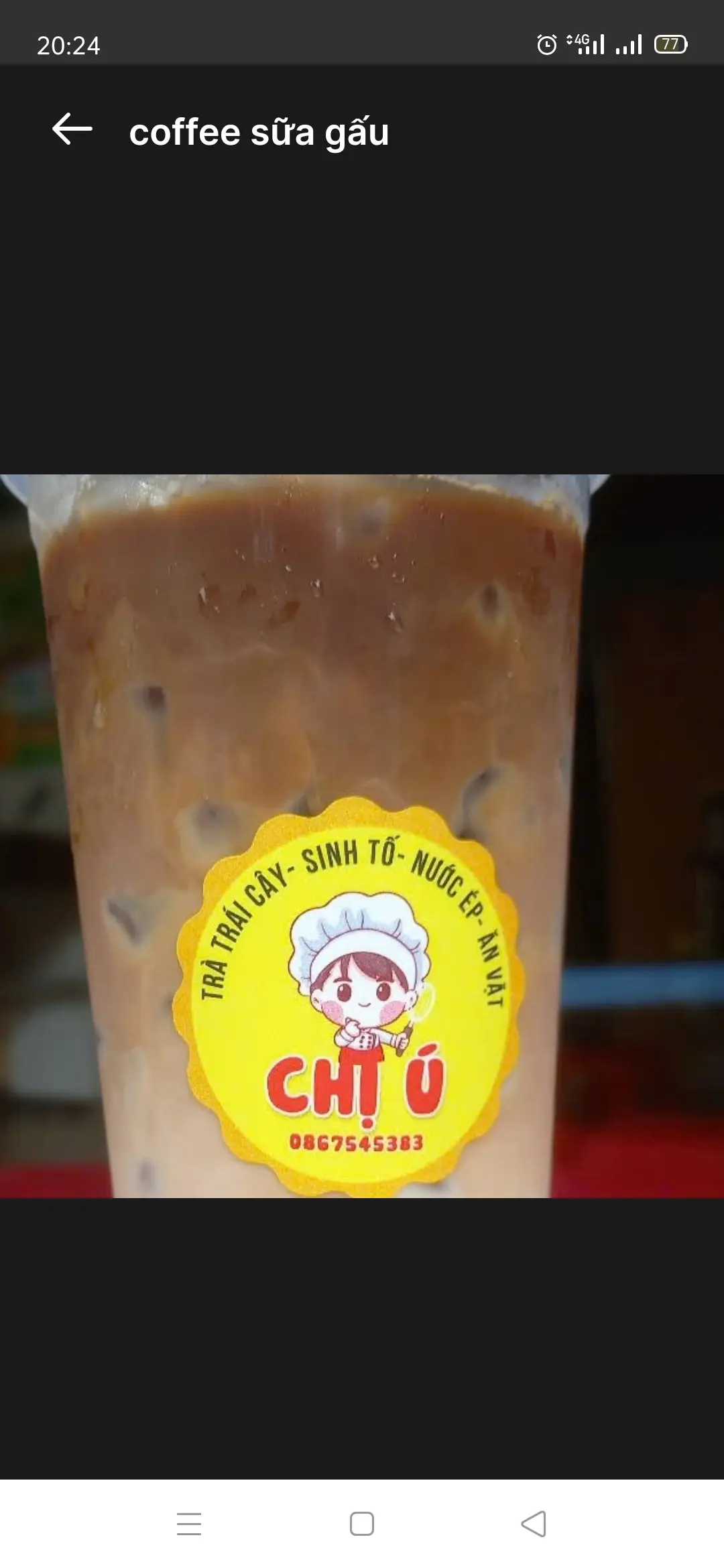 Hình ảnh coffe sữa gấu