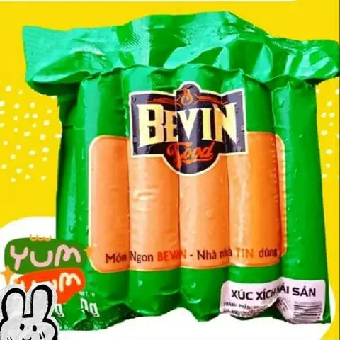 Hình ảnh Xúc Xích Bevin Hải Sản 500g 10 Cây, Dinh Dưỡng, Dai Giòn, Thơm Ngon Từ Thịt Chính Hãng