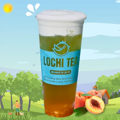 Hình ảnh Trà đào miếng Macchiato
