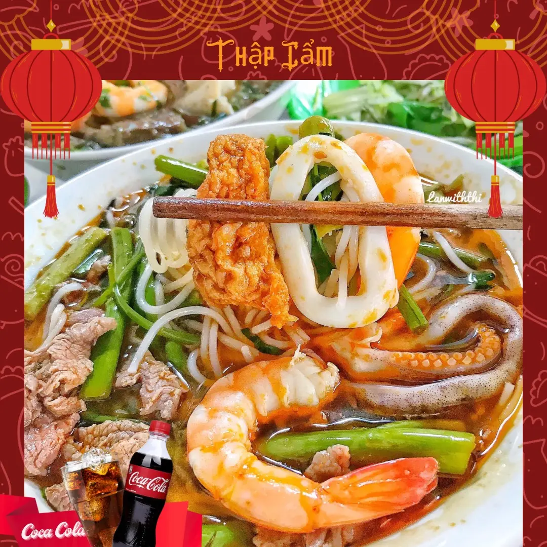 Hình ảnh Bún Thái cay thập cẩm + Coca cola