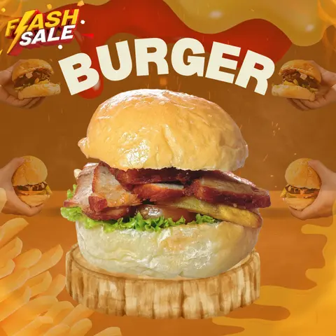 Hình ảnh Burger xá xíu Hồng Kong