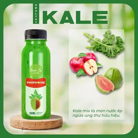 Hình ảnh Nước Ép Kale Táo Ổi Healthy