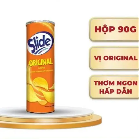 Hình ảnh Bánh Snack, bim bim khoai tây Slide vị tự nhiên 90g