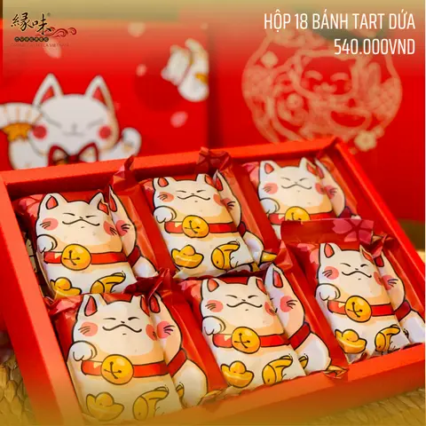 Hình ảnh Hộp 18 bánh tart ( hộp mèo Thần tài) 