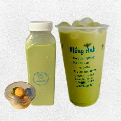 Hình ảnh Trà sữa Thái xanh mix 3 loại topping