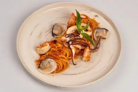 Hình ảnh Thai tomyum seafood spaghetti