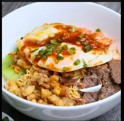 Hình ảnh mi trộn tóp mỡ