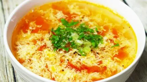 Hình ảnh canh cà chua trứng ức gà