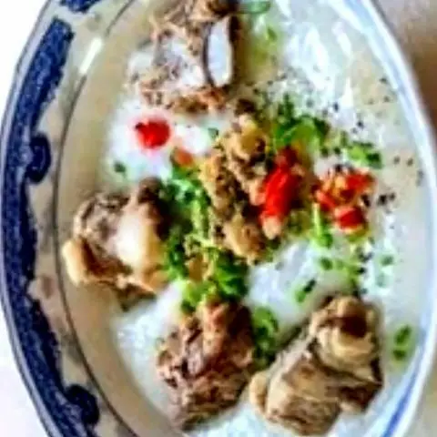 Hình ảnh 1 cháo sườn  bò viên hột gà  - 1 cháo bò viên bách thảo