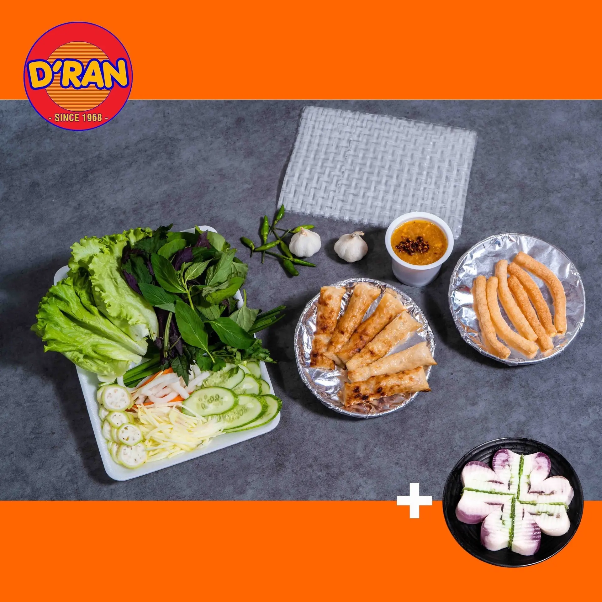 Hình ảnh COMBO 1: Nem nướng D’ran Phần 1 Người + 1 Rau câu hoa tuyết tứ vị