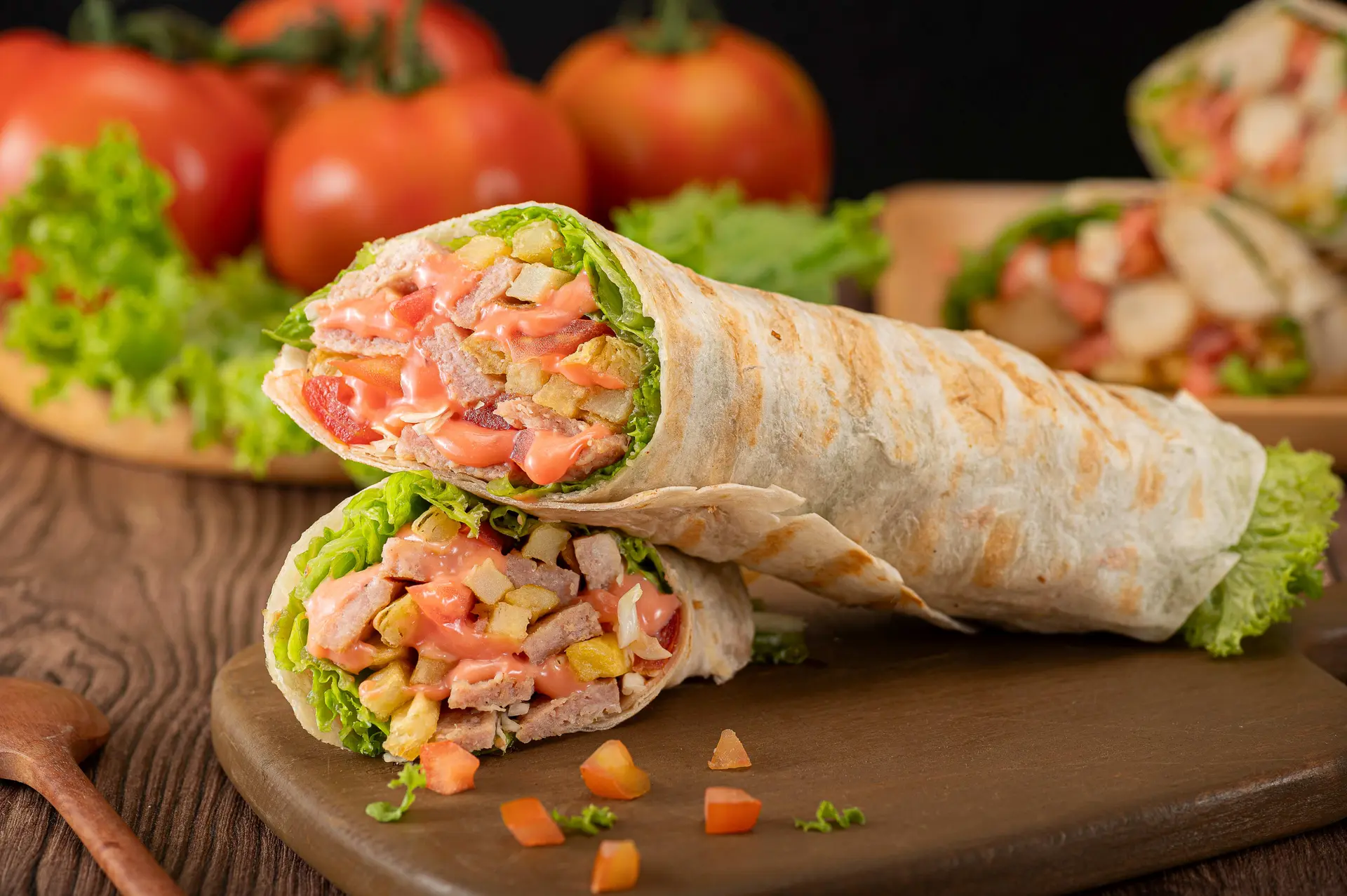 Hình ảnh Bánh cuộn Burrito trứng xúc xích 