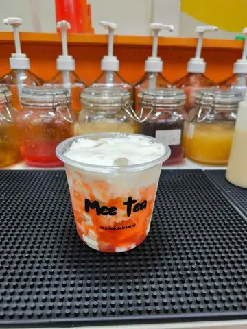 Hình ảnh latte dâu tây