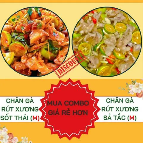 Hình ảnh Combo Chân gà rút xương sốt thái Size M + Sả tắc M