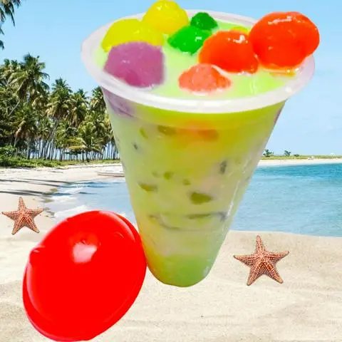 Hình ảnh Trà Sữa Matcha, Trân Châu Nhân Dừa 7 Màu Nhật Bản (500ml)