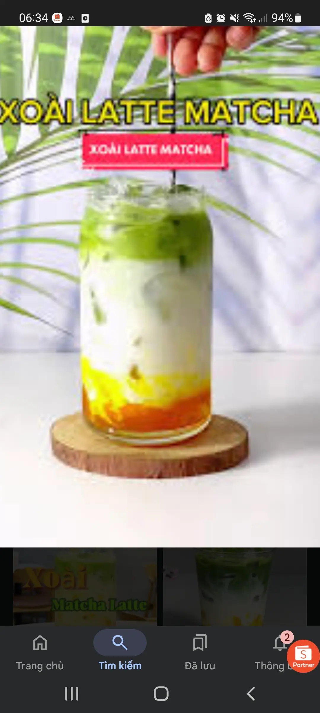 Hình ảnh Matcha Sữa Gấu sốt Xoài