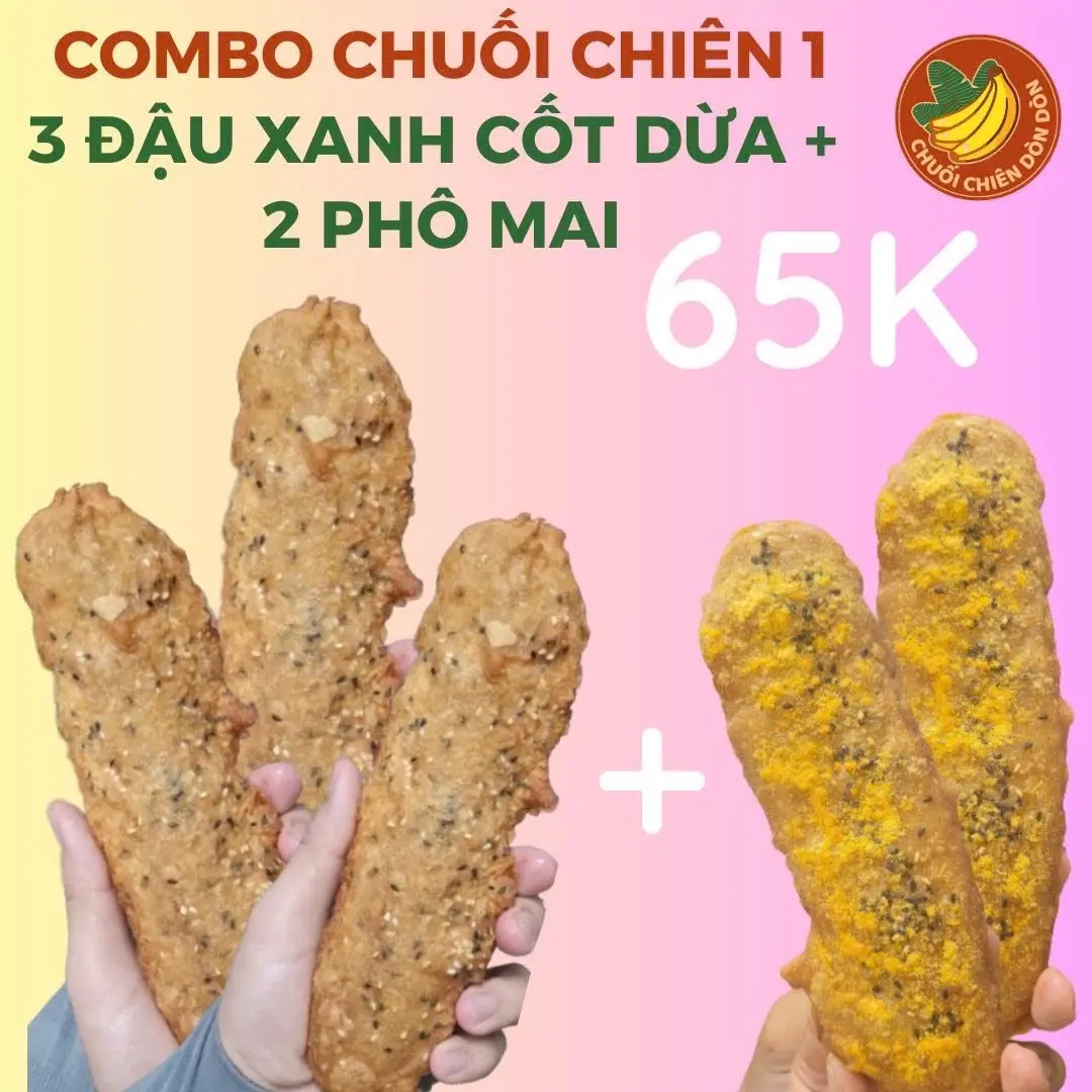 Hình ảnh Combo 1 - 3 chuối đậu xanh và 2 chuối phô mai