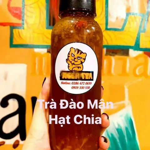 Hình ảnh Trà Đào Mận Hạt Chia (chai) 500ml