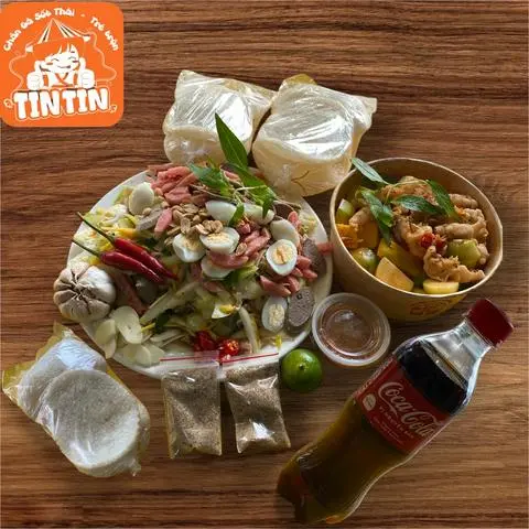 Hình ảnh (Combo3) tré trộn khổng lồ+chân gà sốt thái Size M (tặng 3 phồng tôm+1 cocacola)