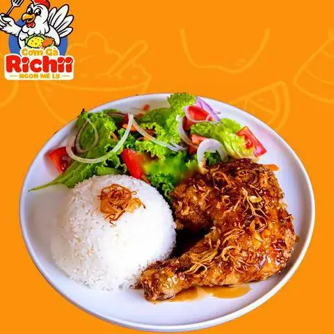 Hình ảnh Cơm đùi gà góc tư sốt xì dầu