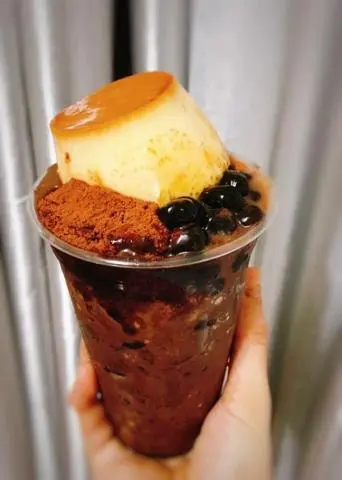 Hình ảnh Milo dầm bánh Flan ( ly700ml)