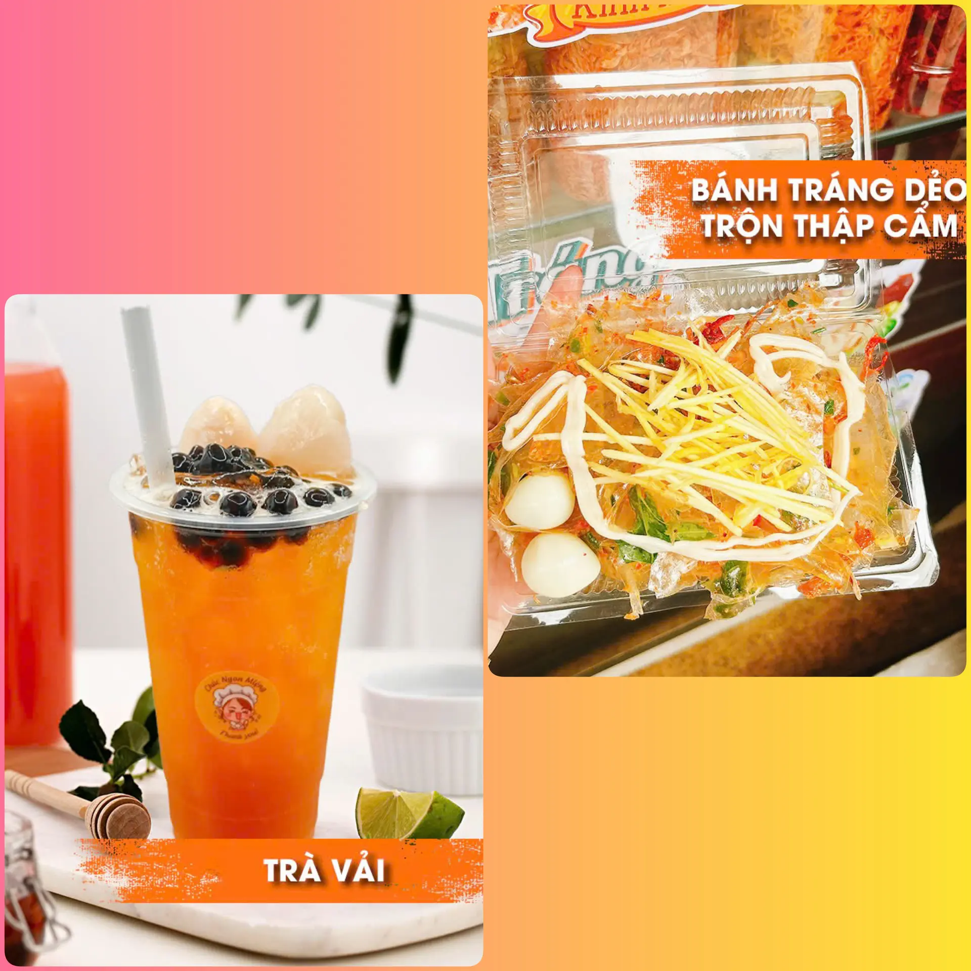 Hình ảnh Combo Bánh Tráng Trộn - Ly Trà Vải