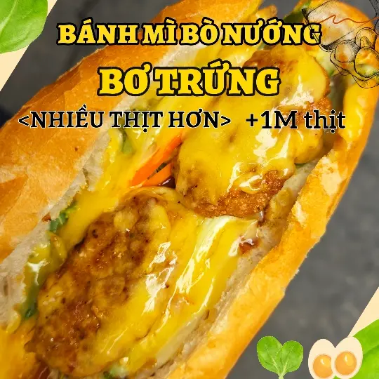 Hình ảnh *BƠ TRỨNG**NHIỀU THỊT HƠN* Bánh mì bò nướng