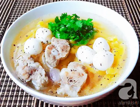 Hình ảnh bánh canh trứng cút, da,  bò viên