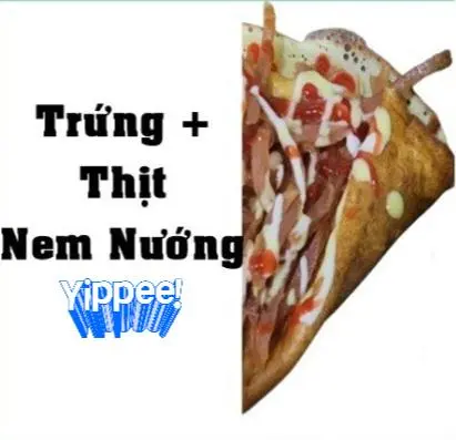 Hình ảnh Crepe Trứng + Thịt Nem Nướng
