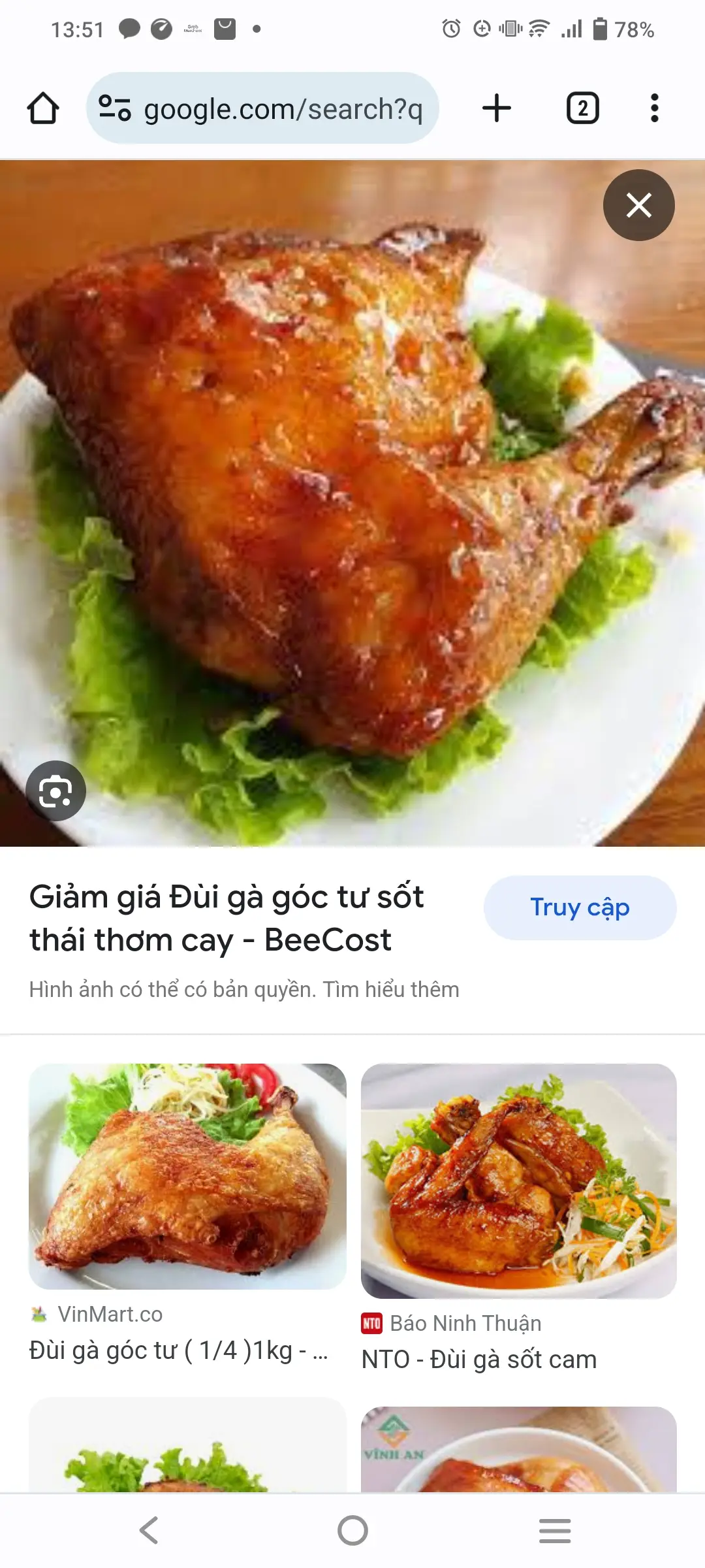 Hình ảnh gà góc tư sốt cay ( không cơm)