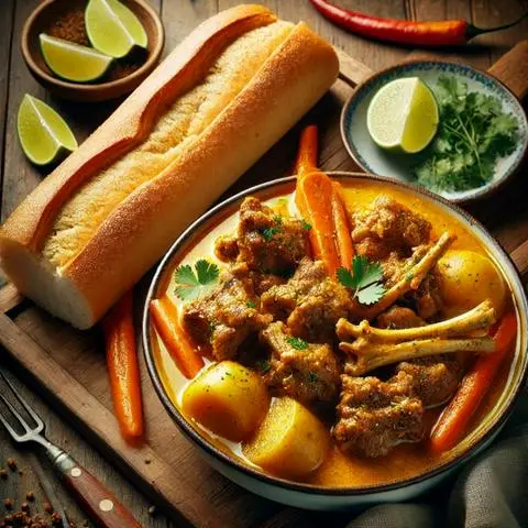 Hình ảnh Bánh mì cari sườn sụn