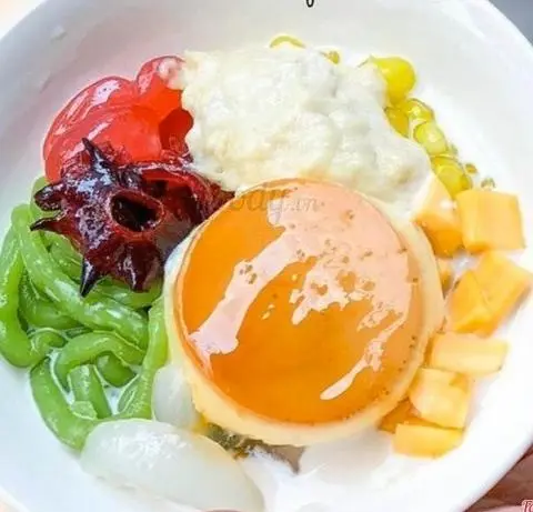 Hình ảnh Chè hạt đác flan sữa lạnh