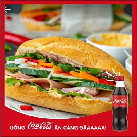 Hình ảnh Bánh mì pate thập cẩm + coca