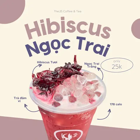 Hình ảnh Trà Hibiscus Ngọc Trai - ly 700ml - size L