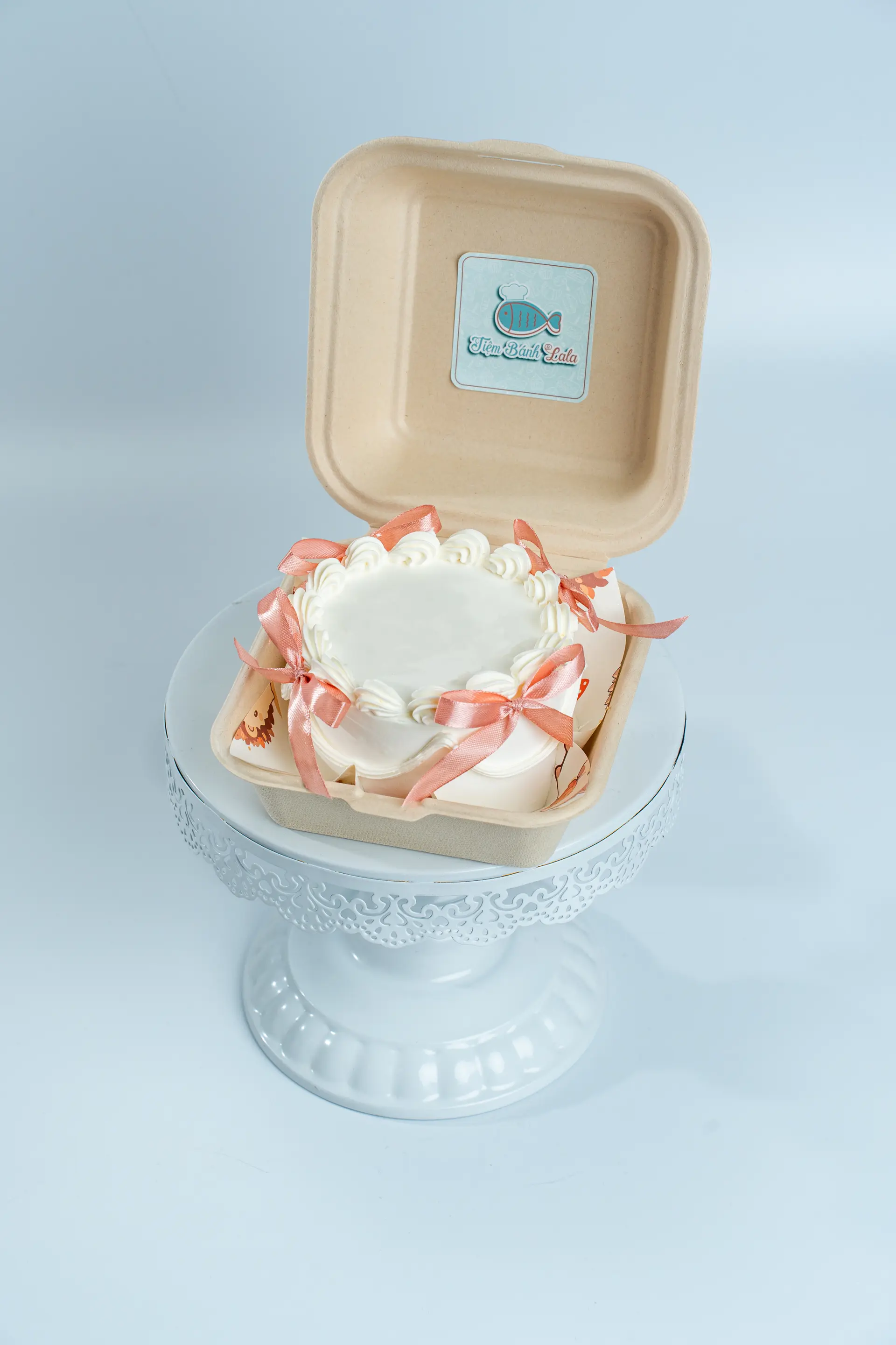 Hình ảnh Bento Ribo Cake 10cm (hộp bã mía)