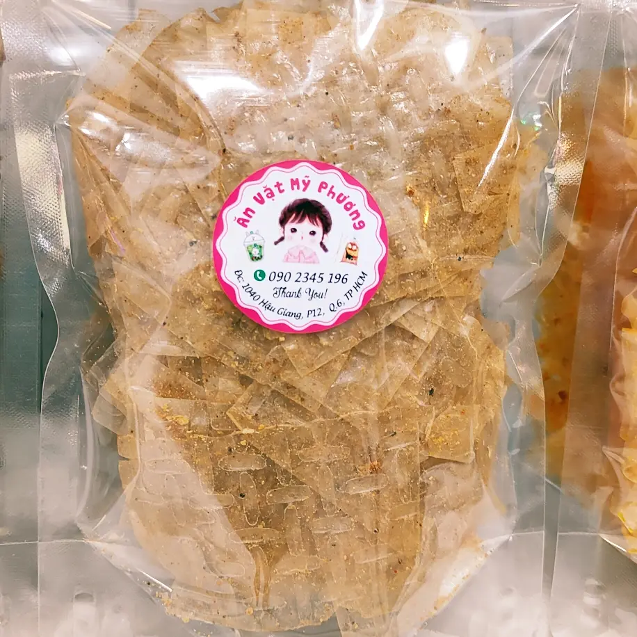 Hình ảnh bánh tráng muối tỏi ớt đen(bánh tráng xì ke)