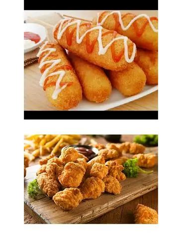 Hình ảnh Hotdog+gà viên 
