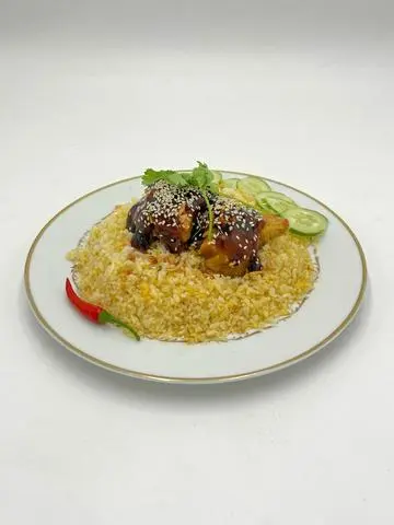 Hình ảnh Combo full topping Cơm gà teriyaki (gà, trứng, xúc xích, canh rong biển )