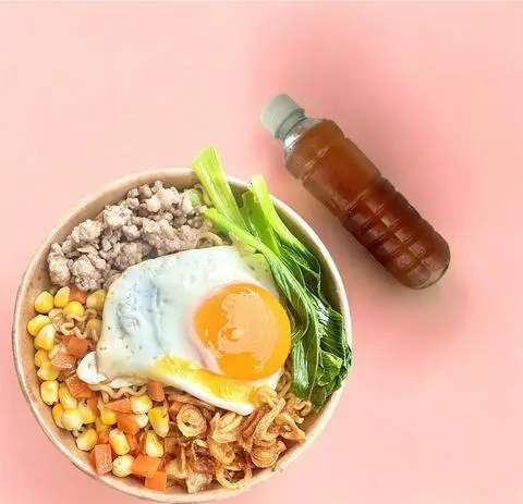 Hình ảnh Cb Mì trứng thịt bằm + nước sâm mía lau 